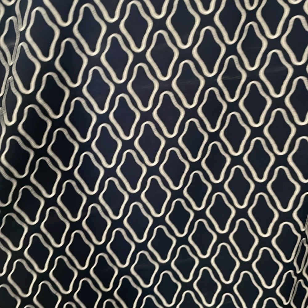 Talbots Navy and white medium petite dress with tied waist - Picture 3 of 9
